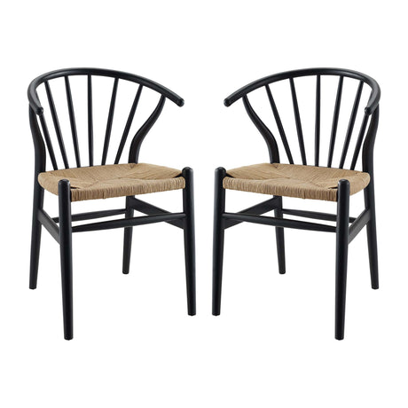 Flourish Spindle Wood Dining Side Chair Set of 2 by Modway