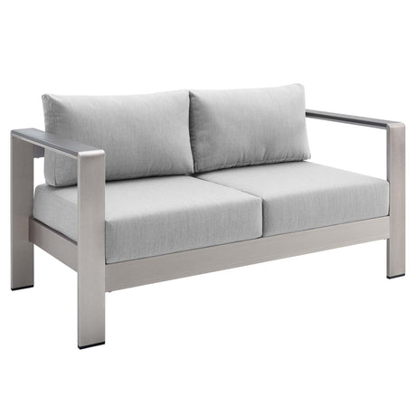 Shore Sunbrella Fabric Aluminum Outdoor Patio Loveseat by Modway