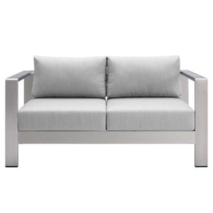 Shore Sunbrella Fabric Aluminum Outdoor Patio Loveseat by Modway