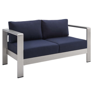 Shore Sunbrella Fabric Aluminum Outdoor Patio Loveseat by Modway