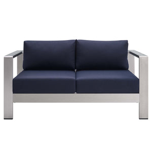 Shore Sunbrella Fabric Aluminum Outdoor Patio Loveseat by Modway