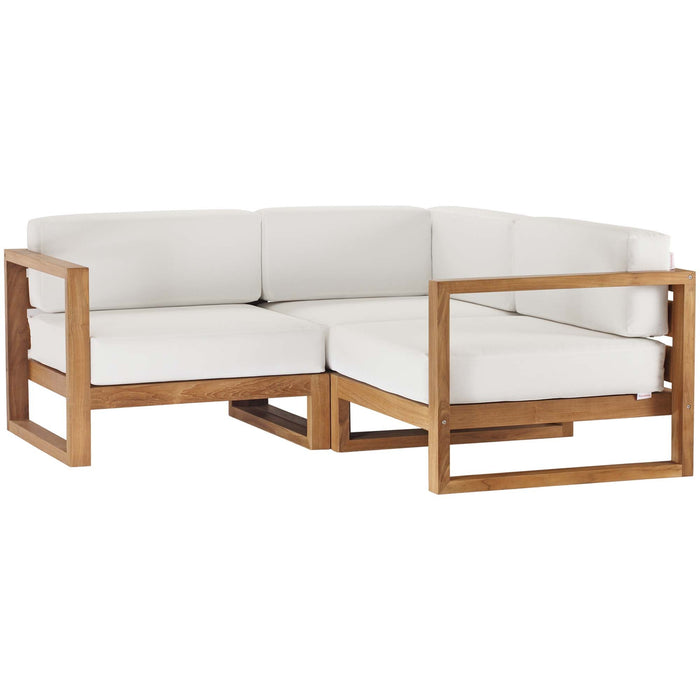 Upland 3-Piece Outdoor Patio Teak Wood Sectional Sofa Set by Modway - EEI-4255