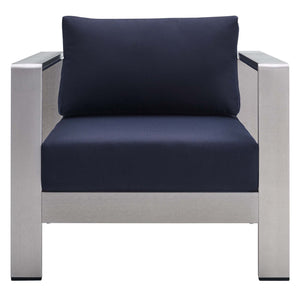 Shore 4 Piece Sunbrella Fabric Outdoor Patio Aluminum Set by Modway