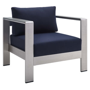 Shore 7 Piece Sunbrella Fabric Outdoor Patio Aluminum Set by Modway