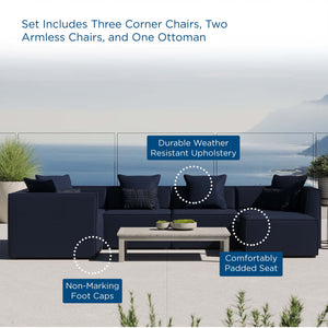 Saybrook 6-Piece Outdoor Patio Upholstered Sectional Sofa by Modway