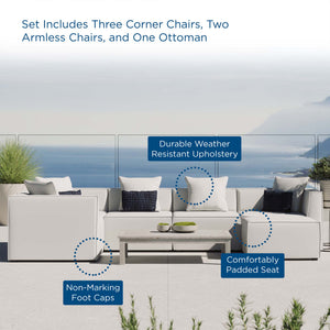 Saybrook 6-Piece Outdoor Patio Upholstered Sectional Sofa by Modway
