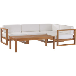 Upland 5-Piece Outdoor Patio Teak Wood Sectional Sofa Set by Modway