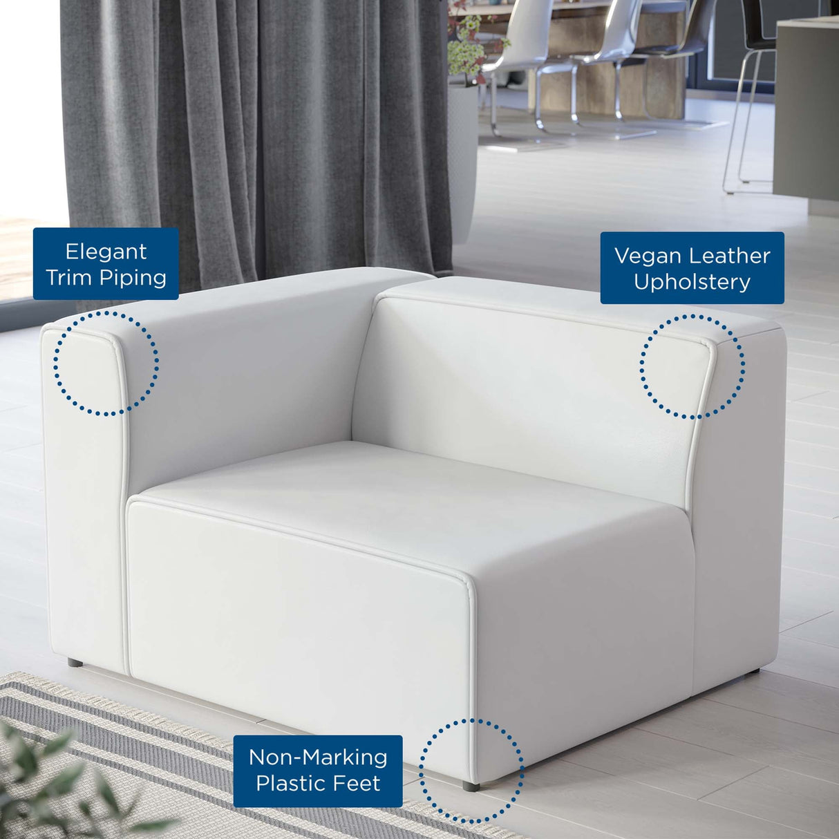 Mingle Vegan Leather Left-Arm Chair by Modway