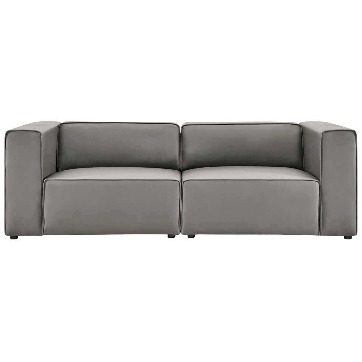 Mingle 2-Piece Vegan Leather Sectional Sofa Loveseat by Modway