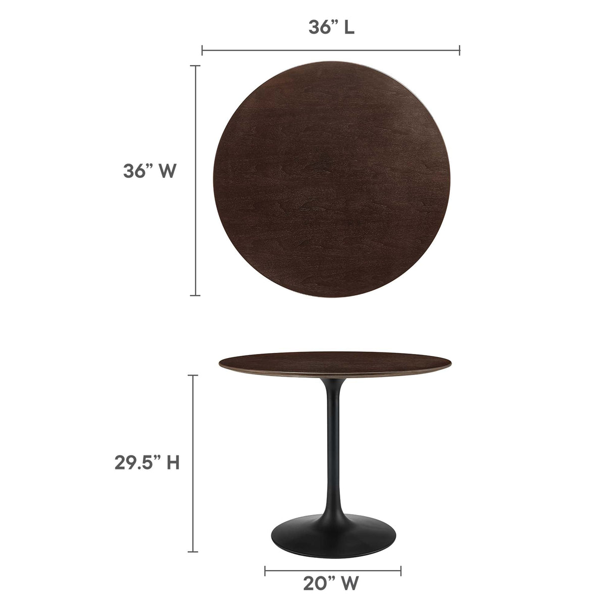 Lippa 36" Round Wood Dining Table by Modway