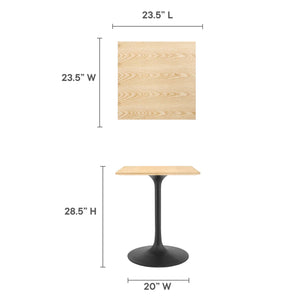 Lippa 24" Square Wood Dining Table by Modway