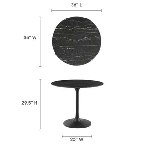 Lippa 36" Round Faux Marble Dining Table by Modway