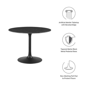 Lippa 40" Round Faux Marble Dining Table by Modway