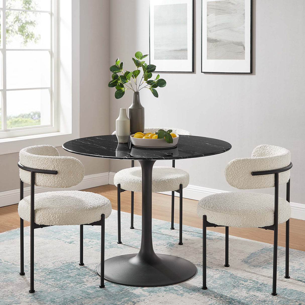 Lippa 40" Round Faux Marble Dining Table by Modway