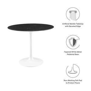 Lippa 36" Round Faux Marble Dining Table by Modway