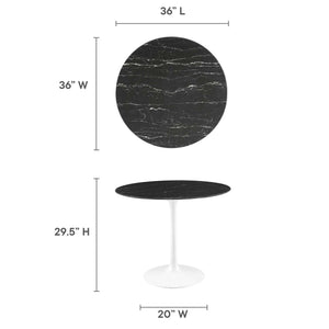 Lippa 36" Round Faux Marble Dining Table by Modway