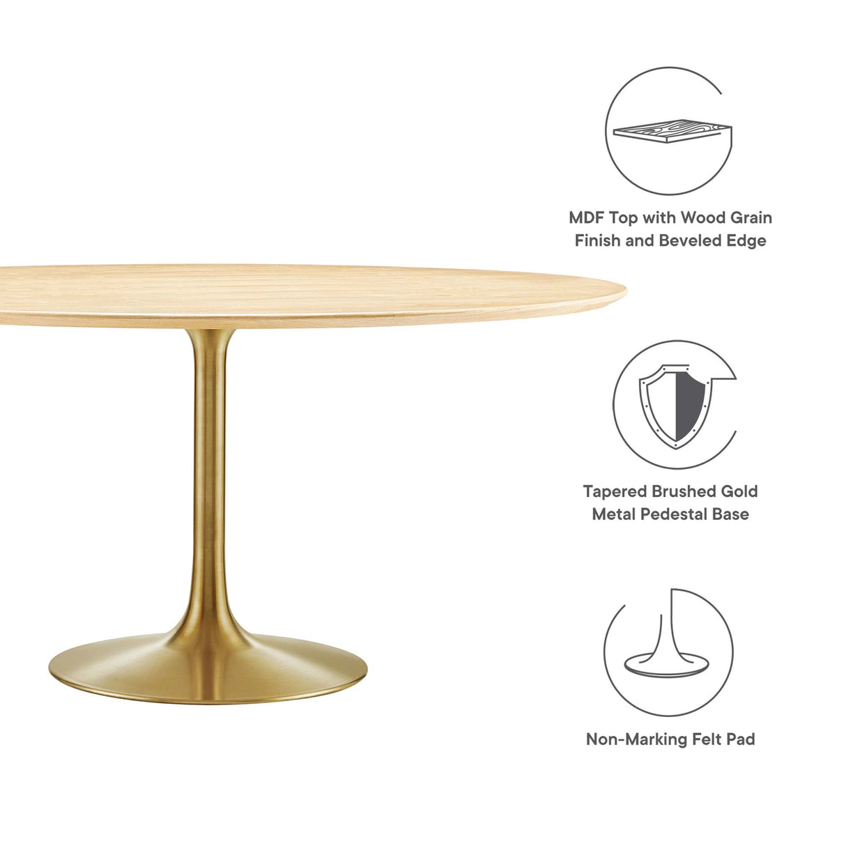 Lippa 60" Round Wood Dining Table by Modway