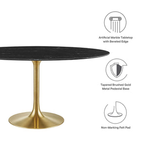 Lippa 60" Oval Faux Marble Dining Table by Modway