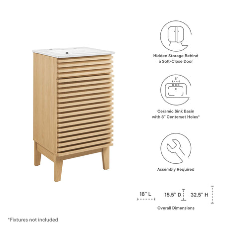 Render 18" Bathroom Vanity Cabinet by Modway