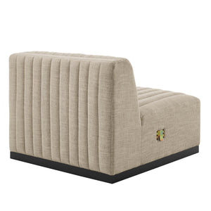 Conjure Channel Tufted Upholstered Fabric Armless Chair