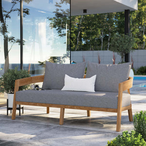 Brisbane Teak Wood Outdoor Patio Loveseat by Modway