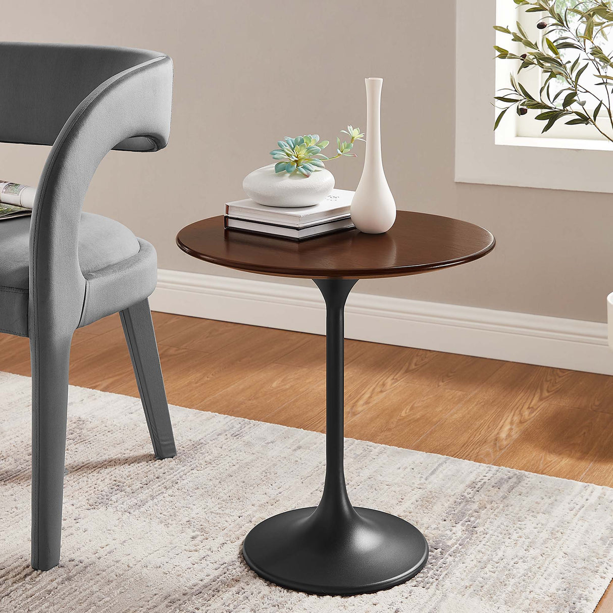 Lippa 20" Round Wood Side Table by Modway
