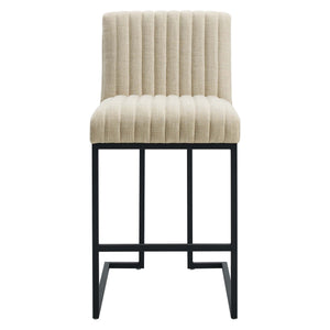 Indulge Channel Tufted Fabric Counter Stools Set of 2 by Modway