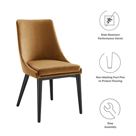 Viscount Accent Performance Velvet Dining Chairs Set of 2 by Modway