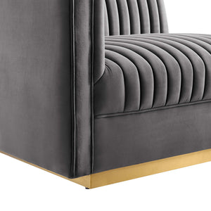 Sanguine 4-Piece Channel Tufted Performance Velvet Right-Facing Modular Sectional Sofa by Modway