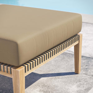 Clearwater Outdoor Patio Teak Wood Ottoman by Modway
