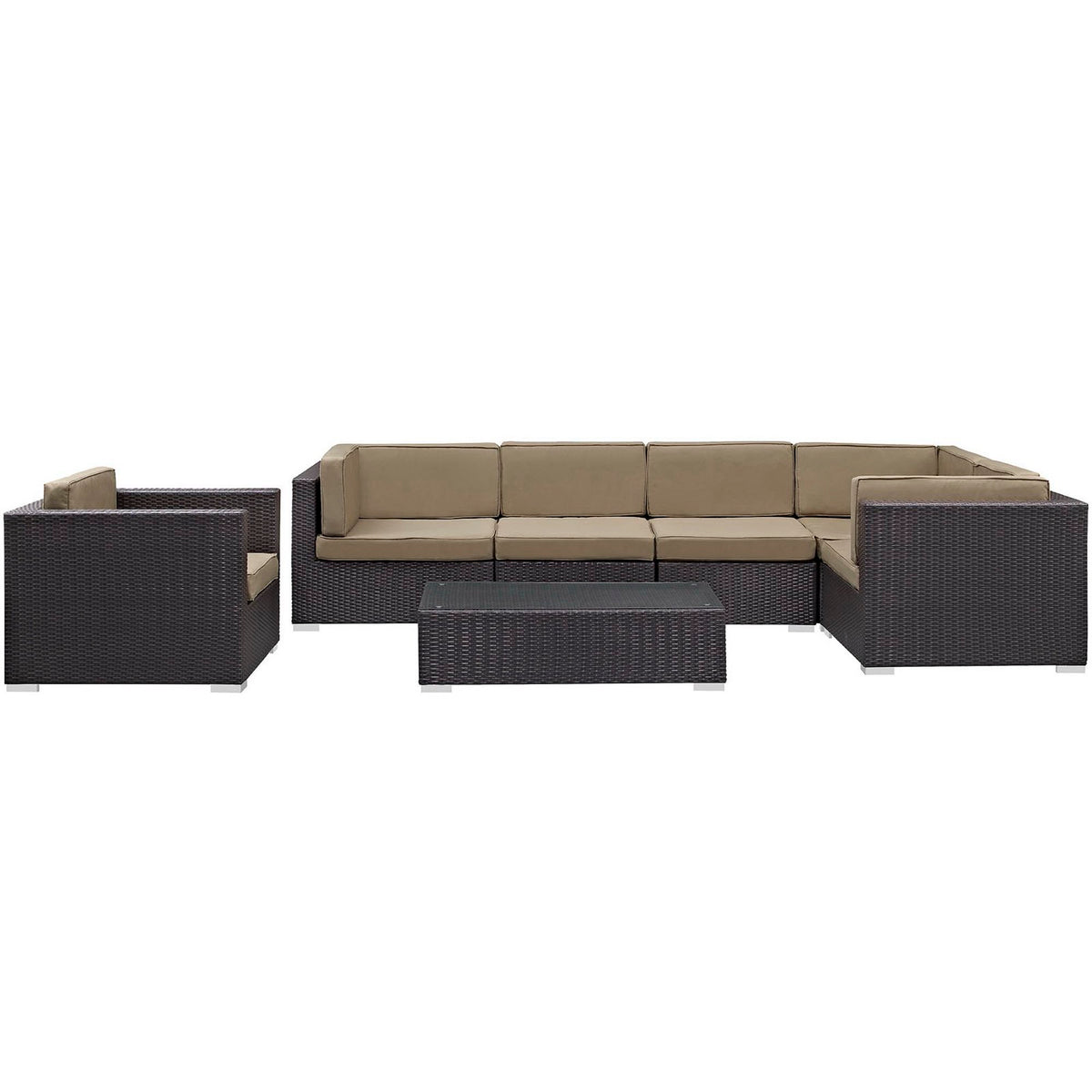 Corona 7 Piece Outdoor Patio Sectional Set by Modway