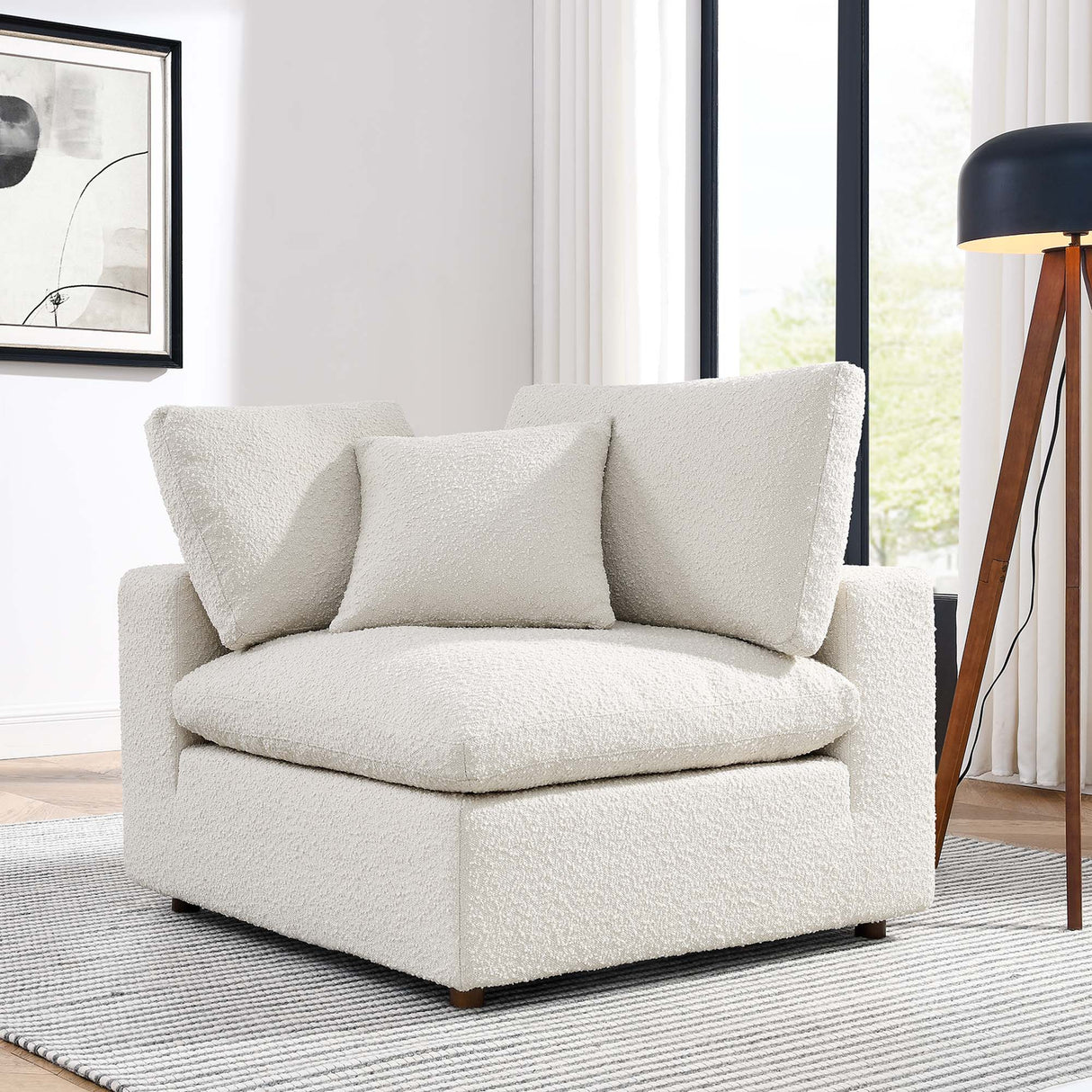 Commix Down Filled Overstuffed Boucle Fabric Corner Chair by Modway