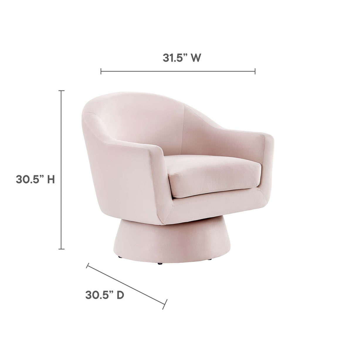 Astral Performance Velvet Fabric and Wood Swivel Chair by Modway