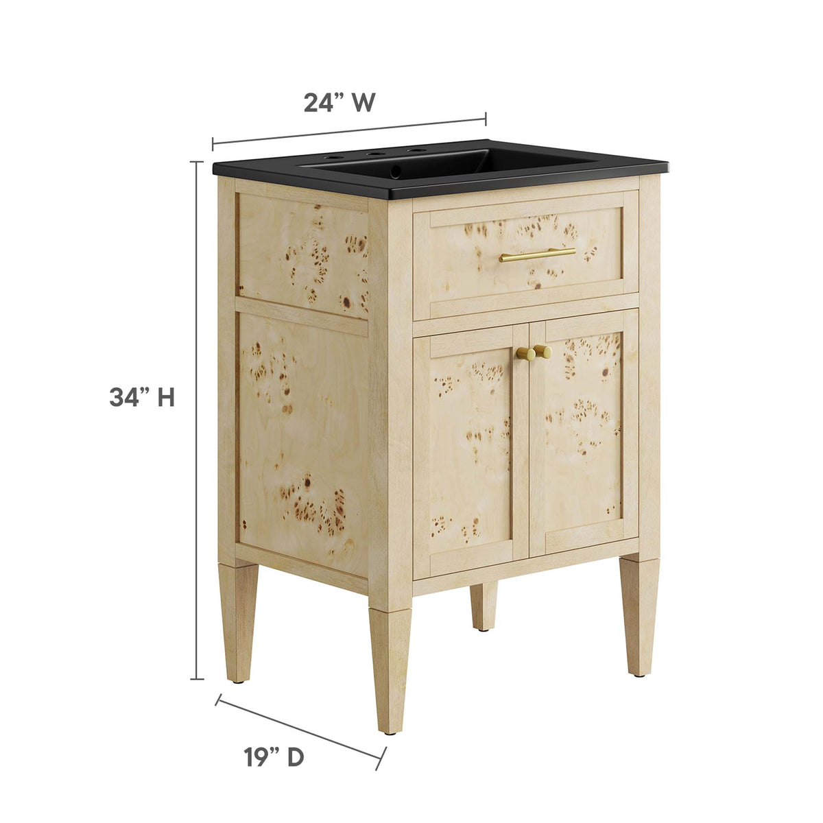 Elysian 24" Wood Bathroom Vanity by Modway