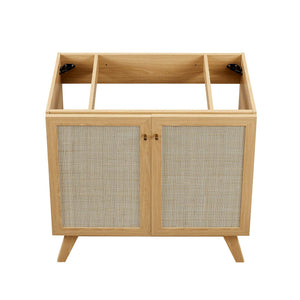 Soma 36" Bathroom Vanity Cabinet with Rattan Doors