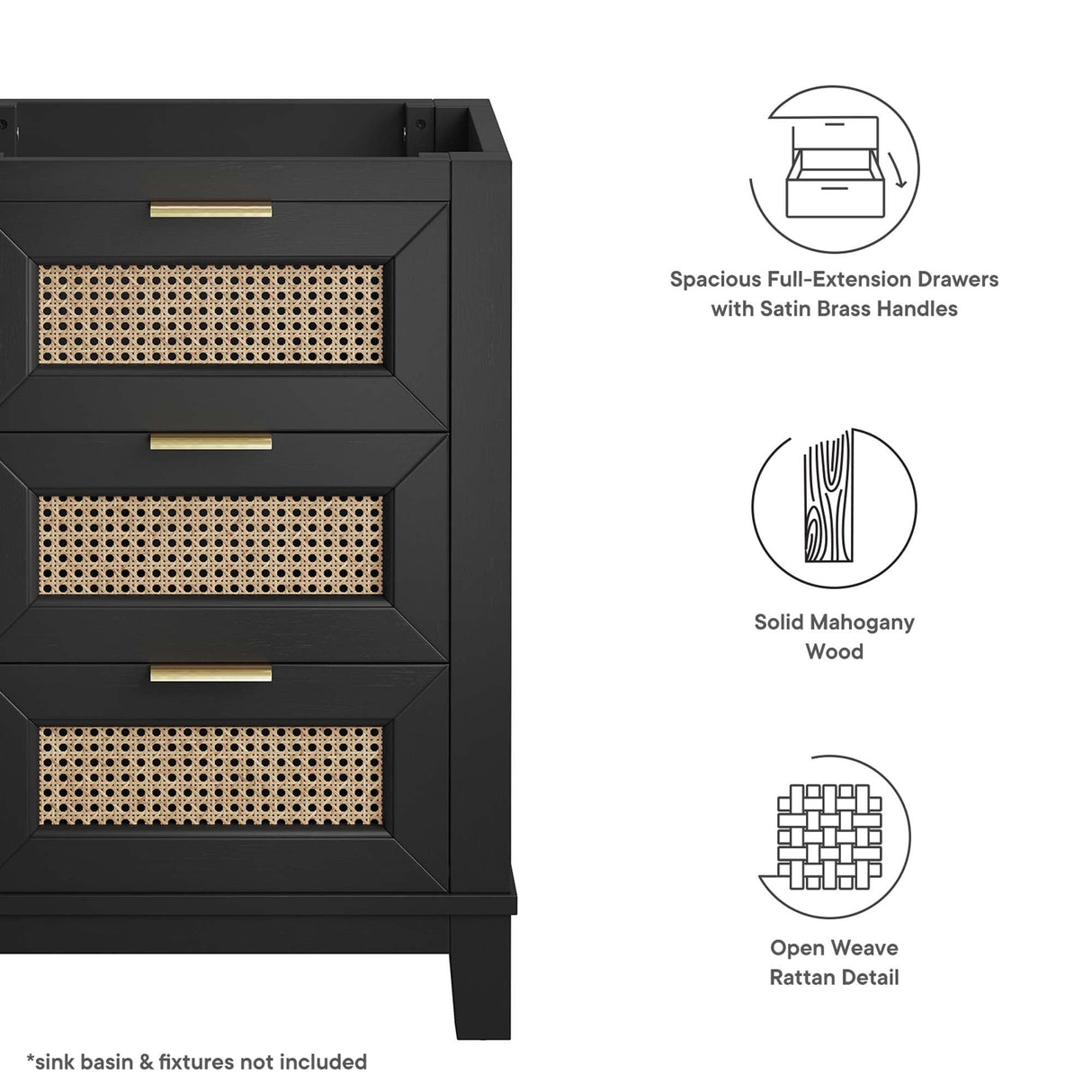 Dixie 24" Solid Wood Bathroom Vanity Cabinet
