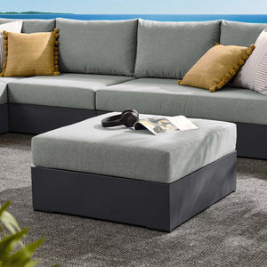 Tahoe Outdoor Patio Powder-Coated Aluminum Ottoman by Modway