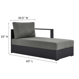 Tahoe Outdoor Patio Powder-Coated Aluminum Right-Facing Chaise Lounge