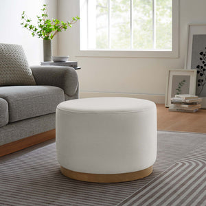 Tilden Large 23" Round Performance Velvet Upholstered Ottoman