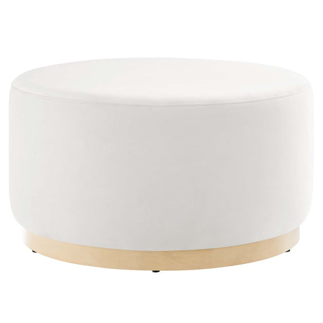 Tilden Large 29" Round Performance Velvet Upholstered Ottoman