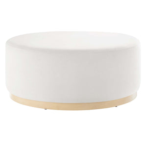 Tilden Large 38" Round Performance Velvet Upholstered Ottoman by Modway