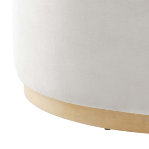 Tilden Large 38" Round Performance Velvet Upholstered Ottoman by Modway