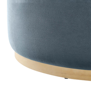 Tilden Large 38" Round Performance Velvet Upholstered Ottoman by Modway