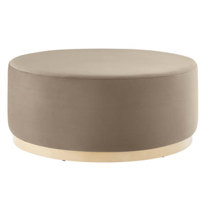 Tilden Large 38" Round Performance Velvet Upholstered Ottoman by Modway