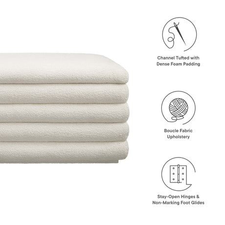 Mezzo Boucle Upholstered Storage Bench by Modway