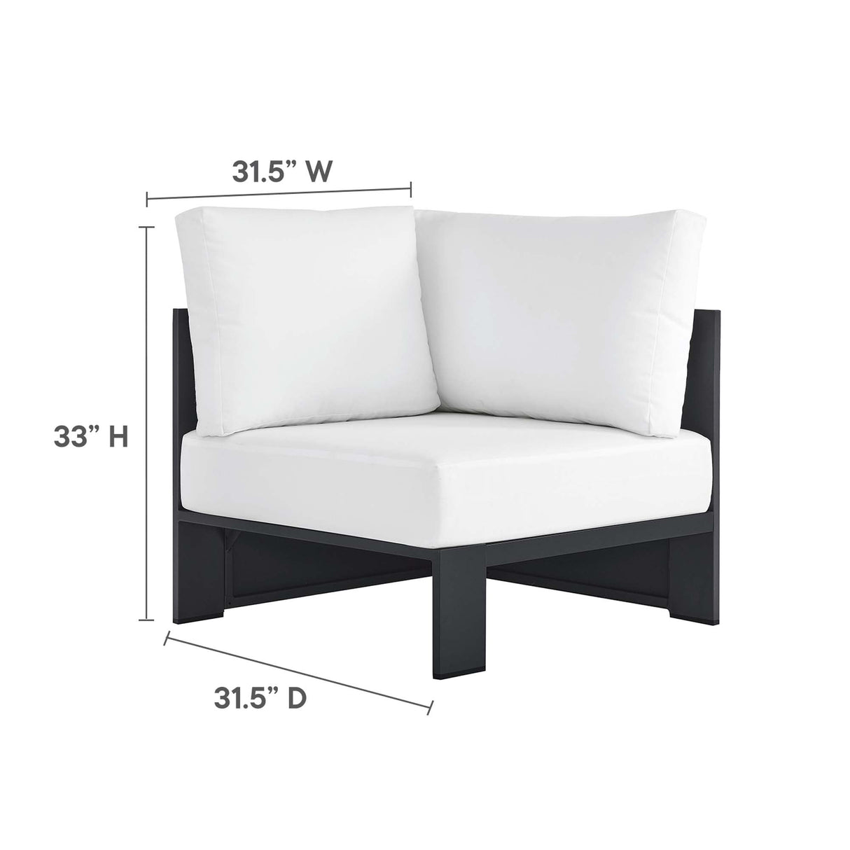 Tahoe 3-Piece Outdoor Patio Powder-Coated Aluminum Sectional Sofa by Modway