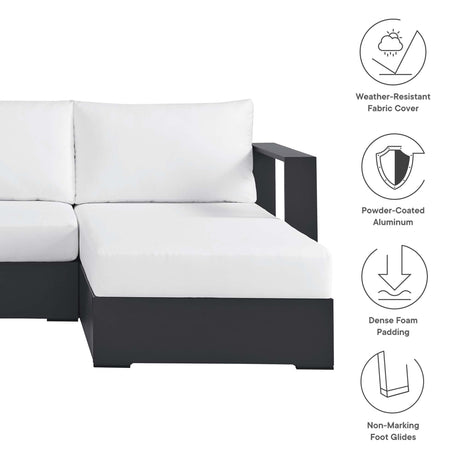 Tahoe 2-Piece Outdoor Aluminum Chaise Sectional Sofa