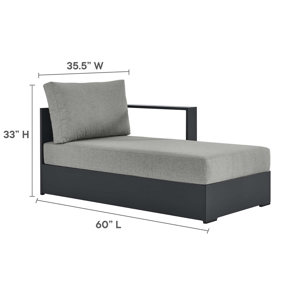 Tahoe 3-Piece Outdoor Patio Powder-Coated Aluminum Sectional Sofa Set
