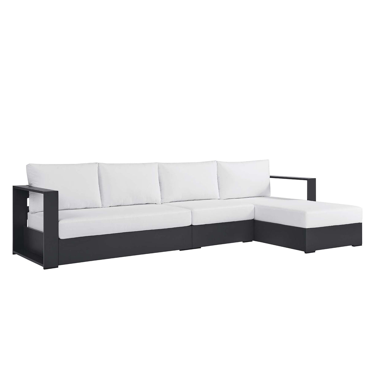 Tahoe 3-Piece Outdoor Patio Powder-Coated Aluminum Sectional Sofa Set