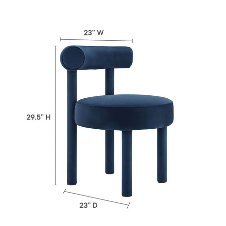Toulouse Performance Velvet Dining Chair Set of 2 by Modway